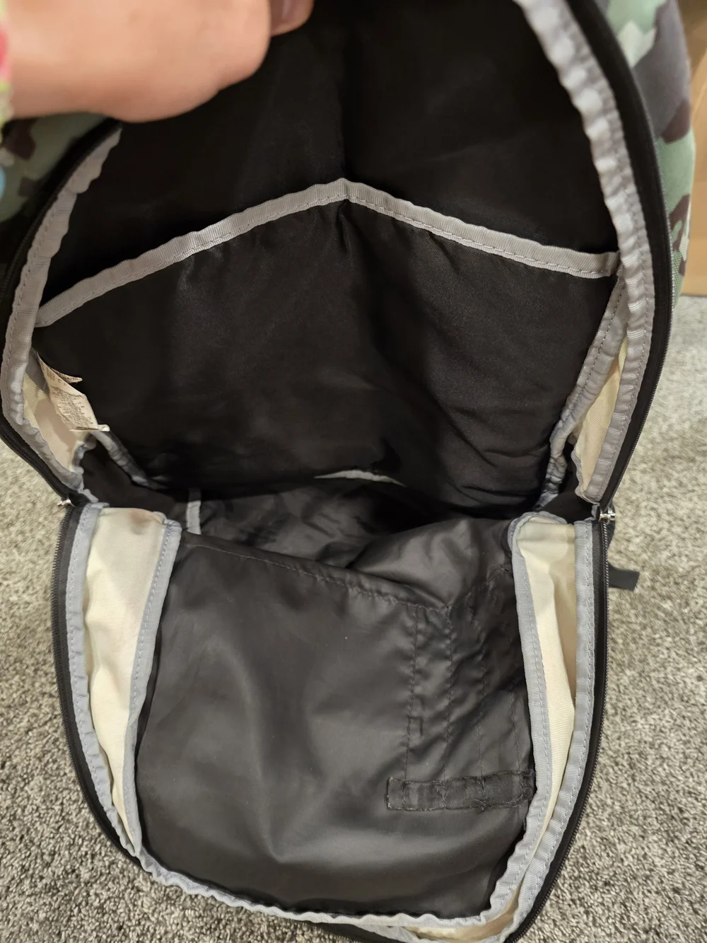 Under Armour Green Camo Backpack with Orange Logo